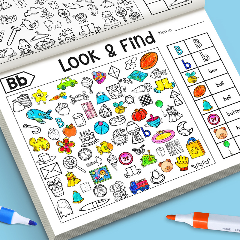 Kids Early Education Books - Kids Finding Item Fun Coloring Book