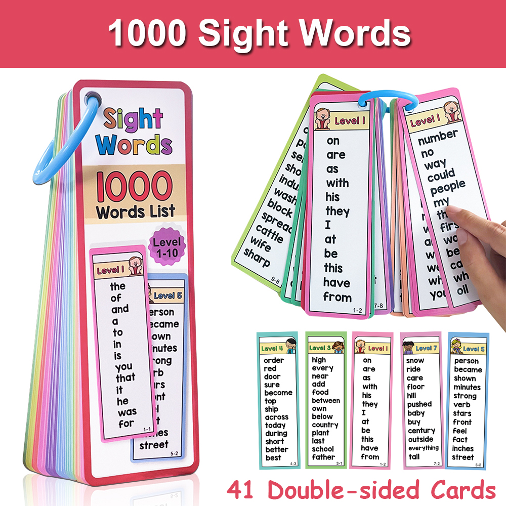 Flash Card Alphabet - 1000 Sight Words List English Educational