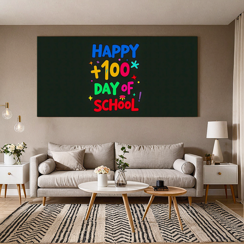 Kids Education Banner - Educational Celebration Banner Colorful Design 100th