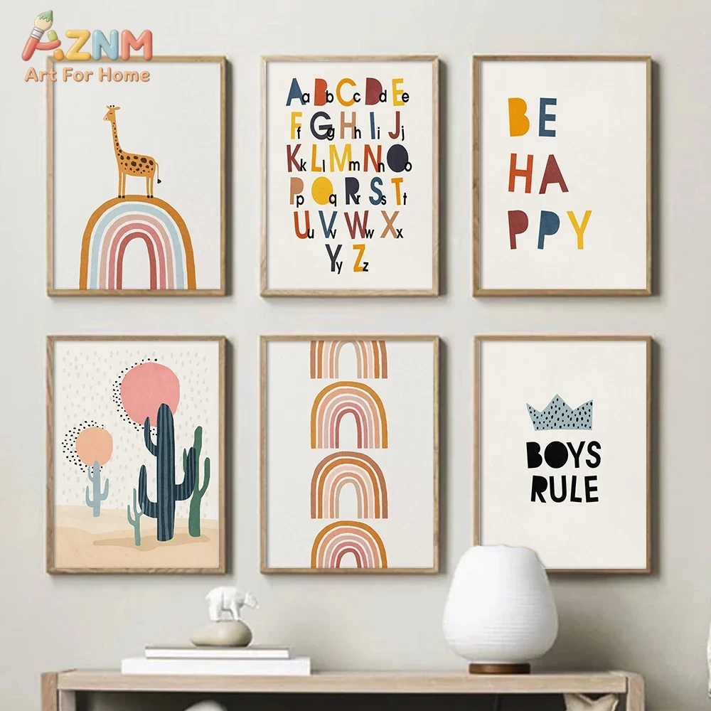 Kids Education Picture - Rainbow Alphabet Poster Educational ABC Letter
