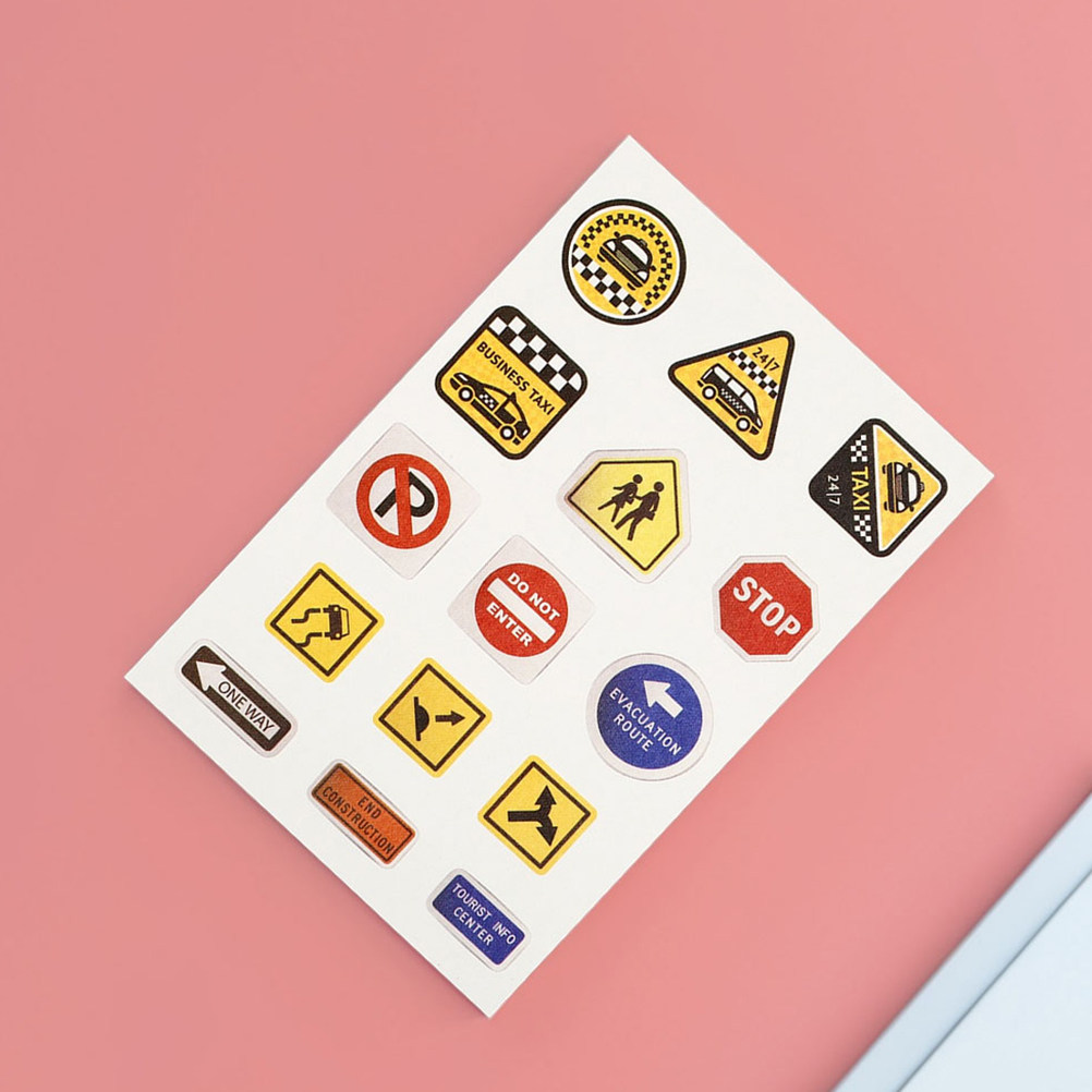 Kids Education Wallpaper - 20 Sheets Traffic Sign Decals for