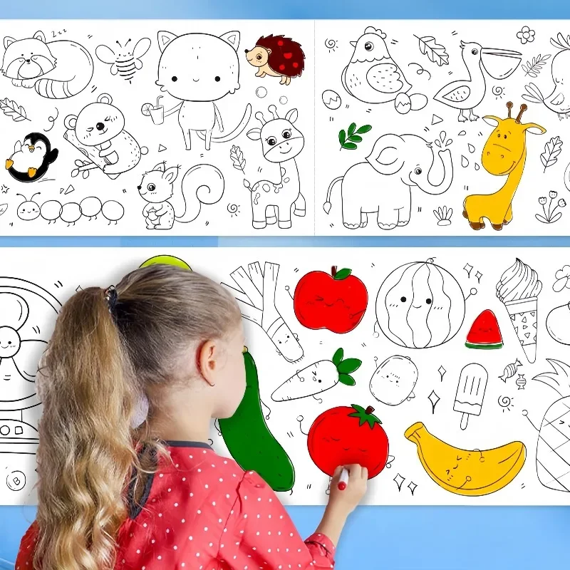 Kids Coloring Paper Roll Stick - Kids Education Wallpaper recensie en prijs