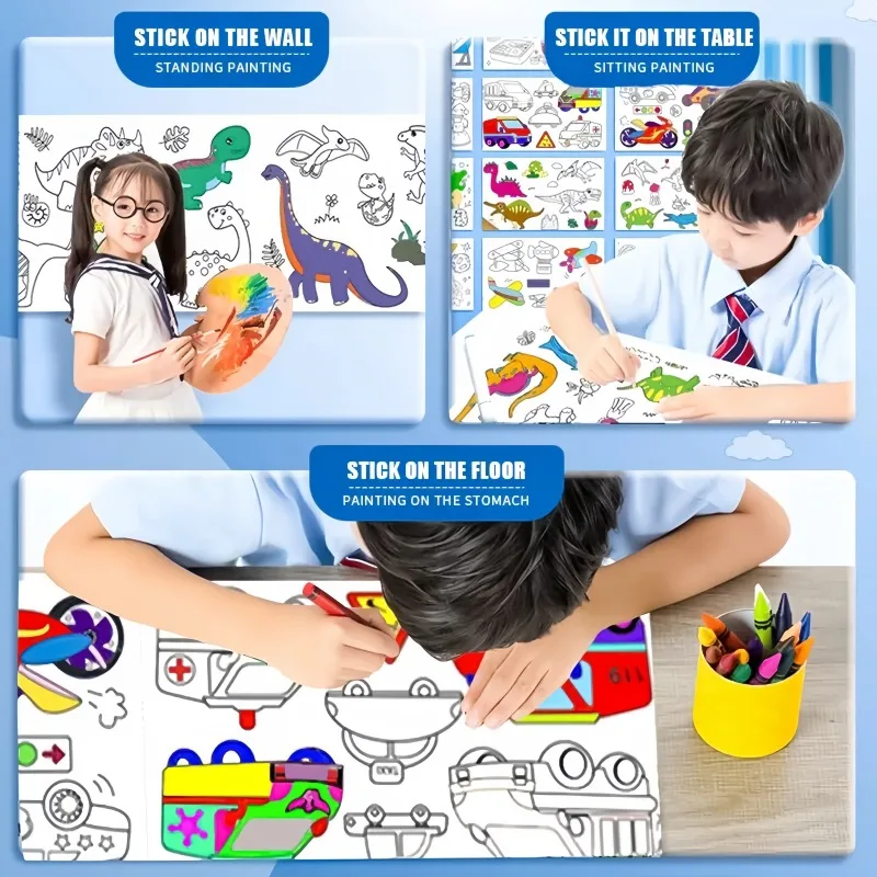 Kids Coloring Paper Roll Stick - Kids Education Wallpaper recensie en prijs