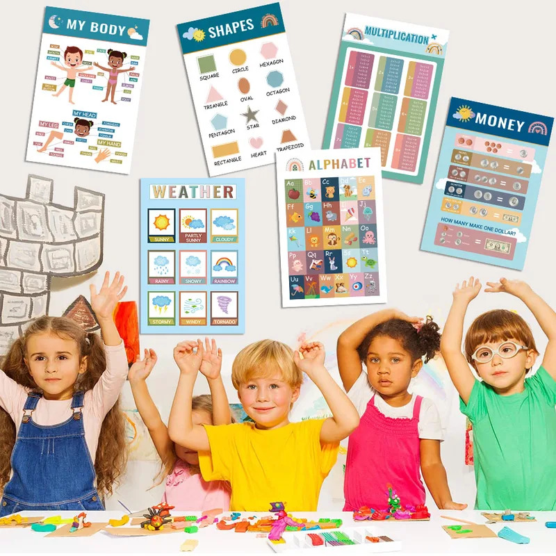 16Pcs Montessori Enlighten Ear - Kids Education Wallpaper recensie en prijs