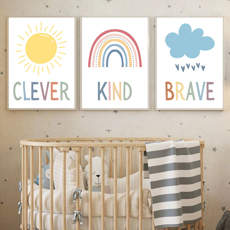 Cute Sun Rainbow Cloud Canvas  - Kids Education Quote recensie en prijs