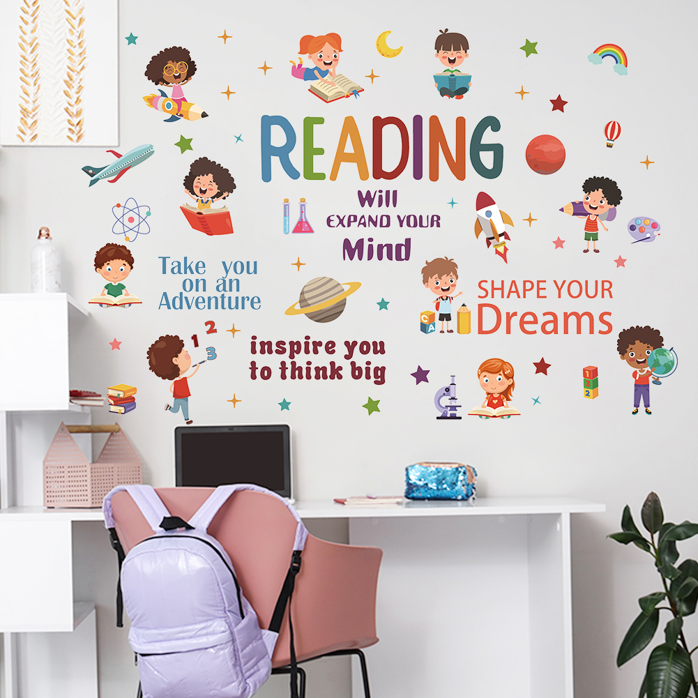 Reading Inspirational Wall Sti - Kids Education Quote recensie en prijs