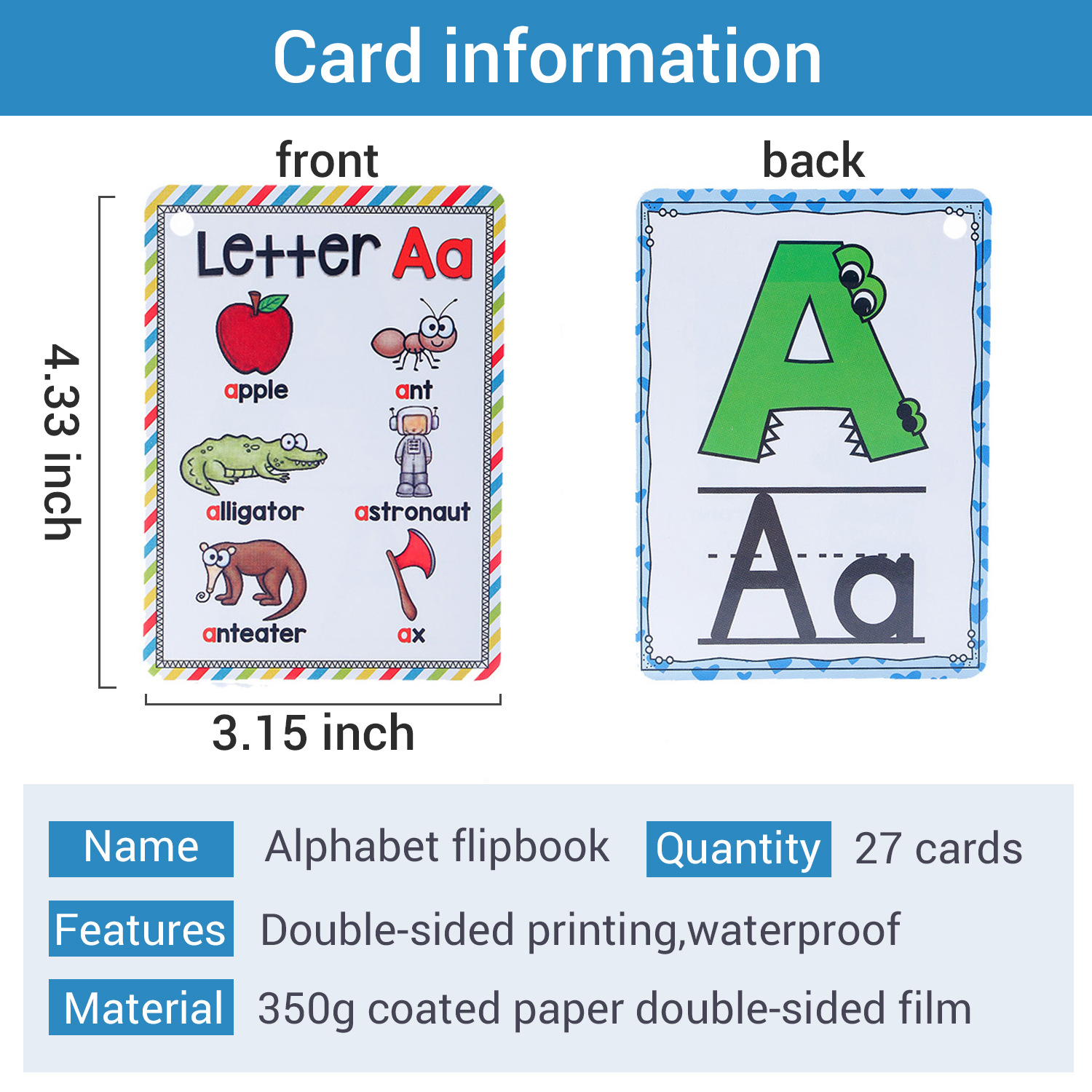 Bview Art English 26 Letters A - Flash Card Alphabet recensie en prijs