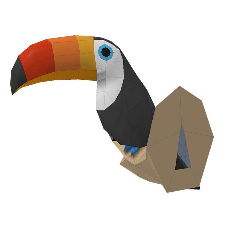 Toucan 3D Paper Model Papercra - Kids Education Wallpaper recensie en prijs