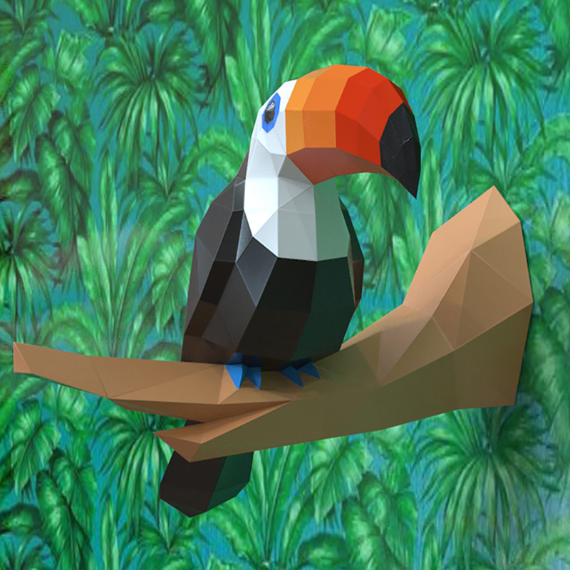 Toucan 3D Paper Model Papercra - Kids Education Wallpaper recensie en prijs