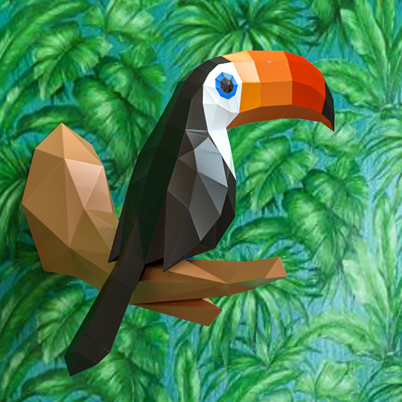 Toucan 3D Paper Model Papercra - Kids Education Wallpaper recensie en prijs