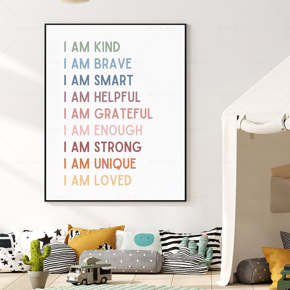 Affirmations for Kids Room Pos - Kids Education Quote recensie en prijs