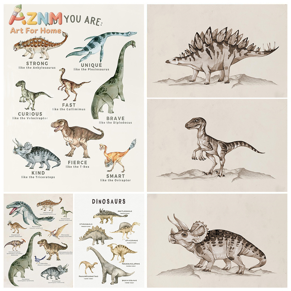 AZNM Watercolor Dinosaur Canva - Kids Education Quote recensie en prijs