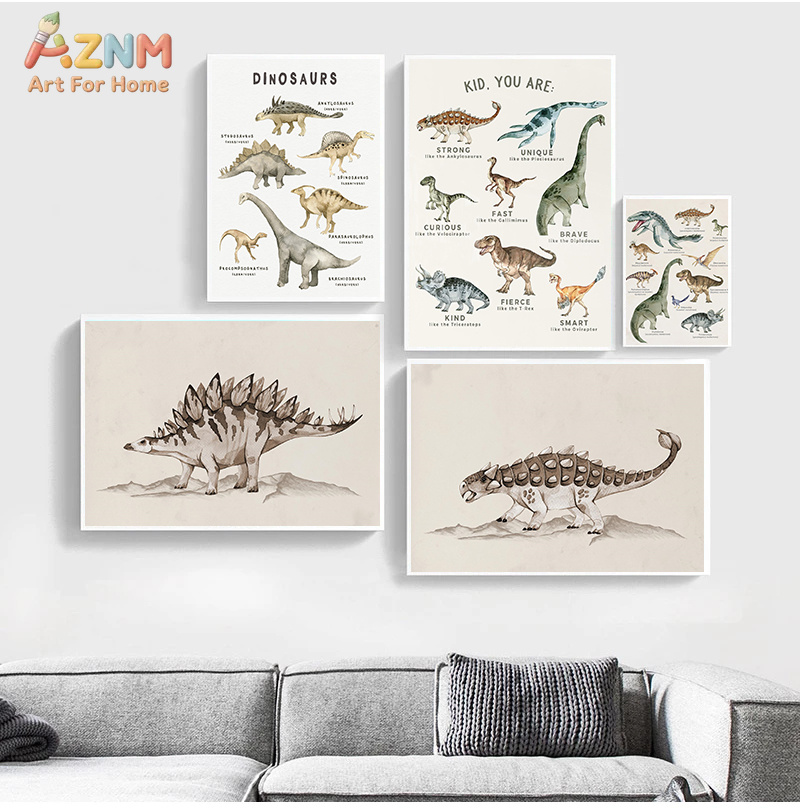 AZNM Watercolor Dinosaur Canva - Kids Education Quote recensie en prijs
