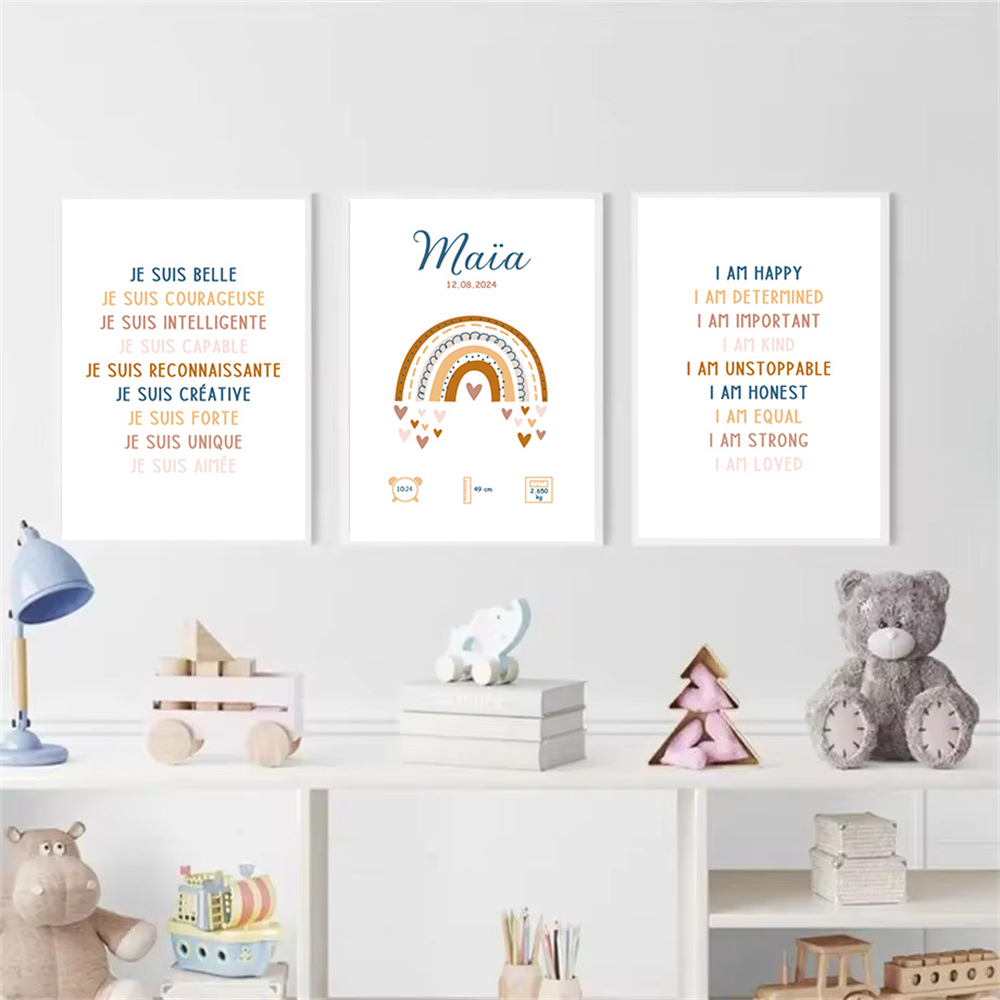 Custom Baby Name Birth Poster  - Kids Education Quote recensie en prijs