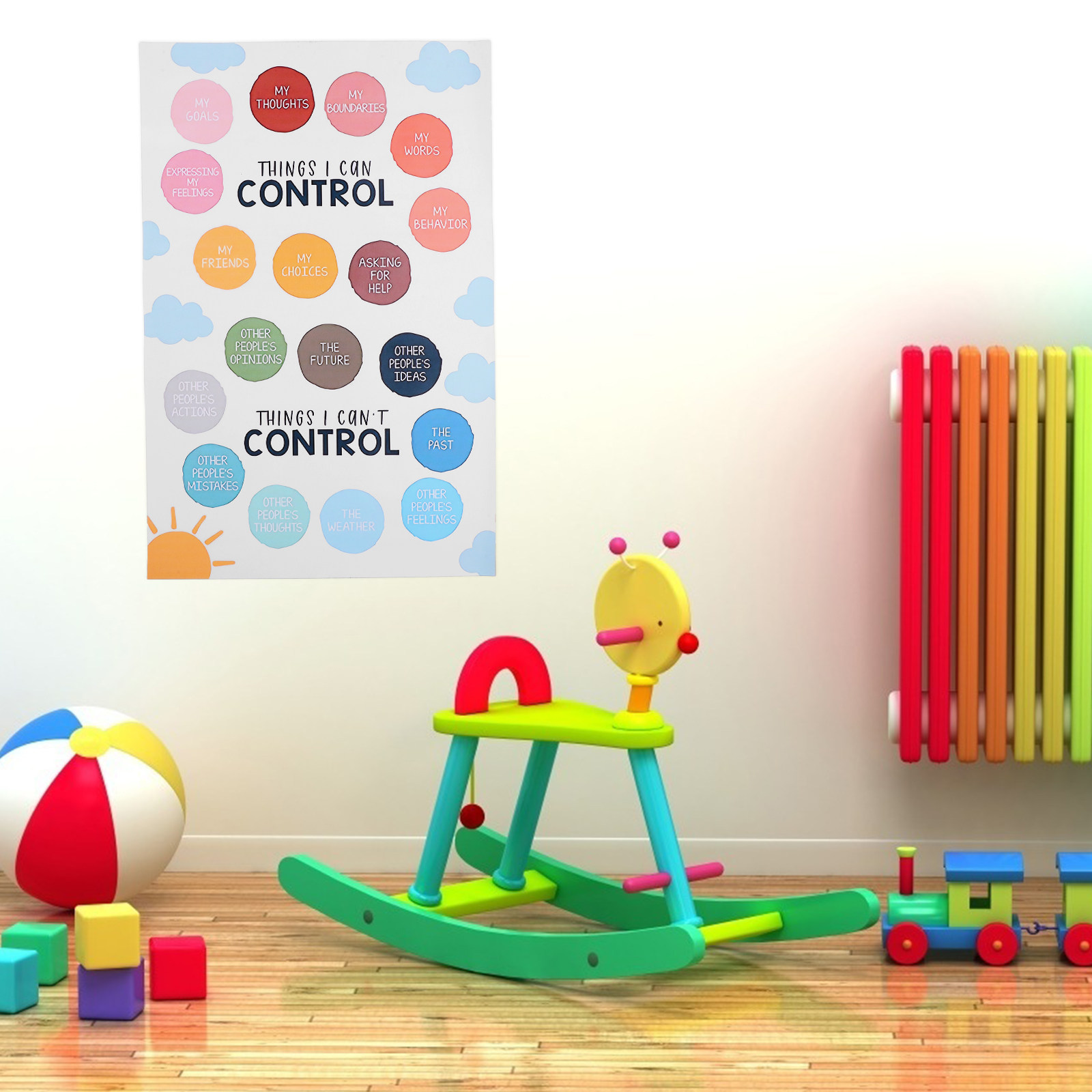 Kids Emotional Cartoon Wall Po - Kids Education Wallpaper recensie en prijs