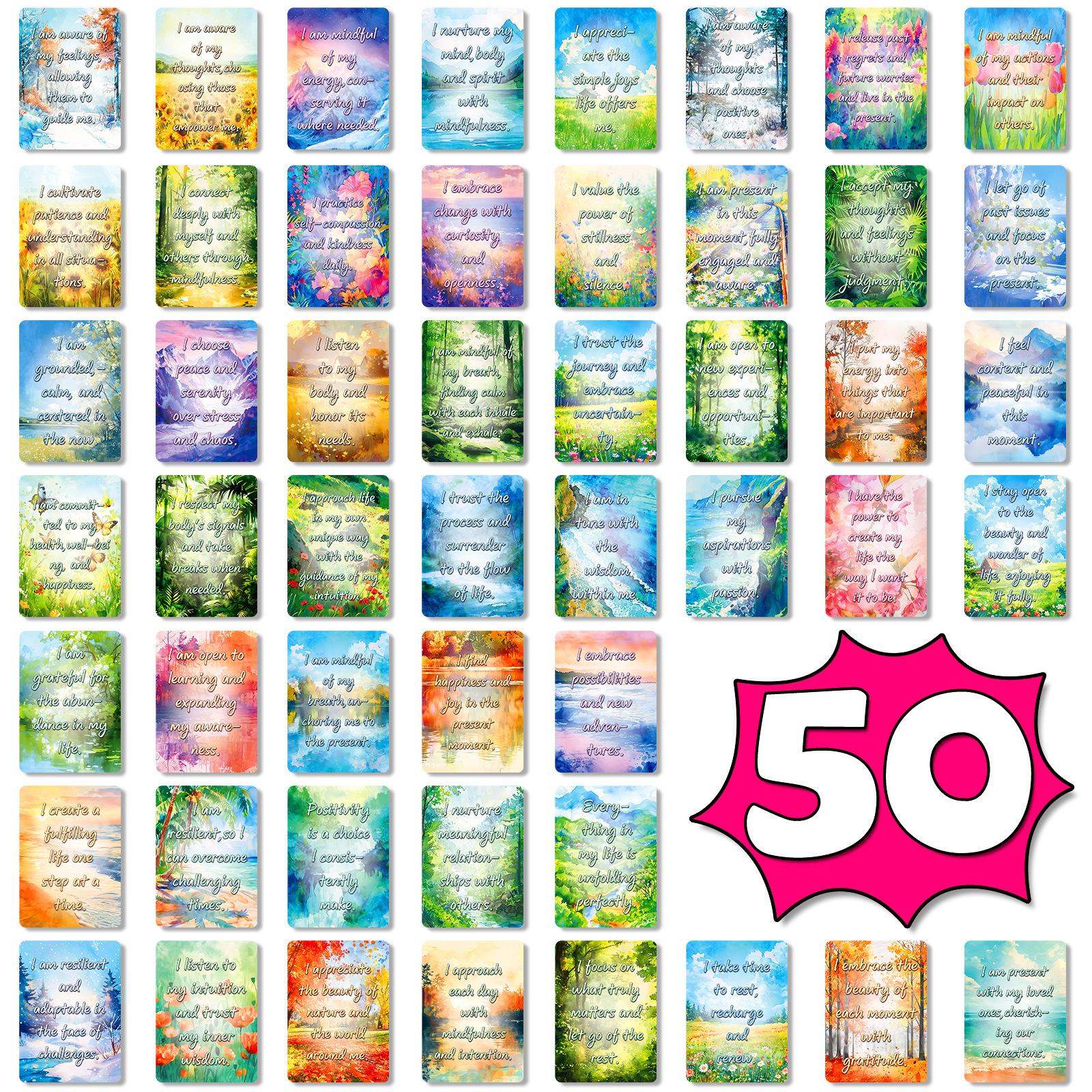 50Pcs Watercolor Landscape Ins - Inspirational Kids Education Quotes recensie en prijs