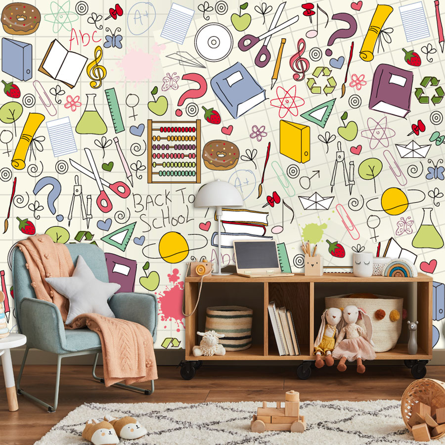Custom Easy to Apply Peel and  - Kids Education Wallpaper recensie en prijs